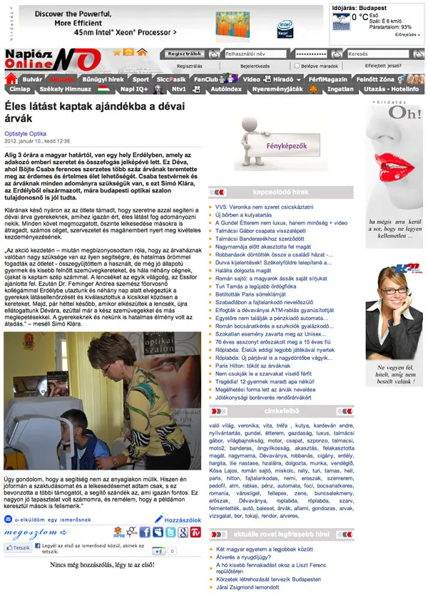 Éles látást kaptak a dévai árvák